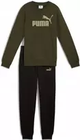 Puma Sportinis Kostiumas Paaugliams Ess No.1 Logo Crew Sweat Fl Žalias Juodas 689721 70