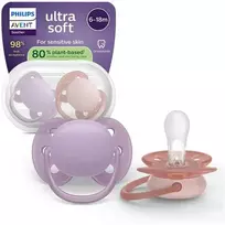 Philips Avent - Ultra soft soother, 6-18m, violetinė and pink