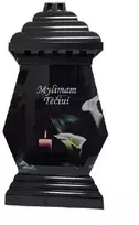 Salamina Kapų žvakė.Žvakidė į kapines "Koplytėlė MYLIMAM TĖČIUI su kalija" aukštis 31,5 cm.