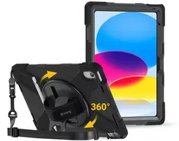 Crong Defender Plus - Rugged dėklas Apple iPad 11" A16 2025 / 10.9" 2022 juodos spalvos