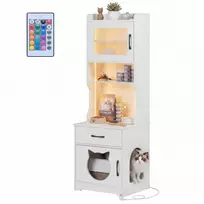 Promotions Kačių tualeto spintelė 50x45x152 cm balta, su laikymo vieta