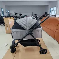 Promotions Gyvūnų vežimėlis, 3-in-1 vienarankis sulankstymas, 76x53x100 cm, pilka