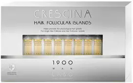 Labo Crescina Follicular Islands 1900 For Growth Stimulation Ampoules Treatment Serum For Scalp For Men 10 +10 vnt.