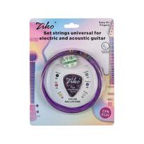 1 Set of 6 Guitar Strings Electric and Acoustic Guitar Strings Replacement Steel String Guitar Purple String white