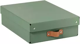 Leitz Puro Storage Box with lid, medium low, 8L, 100% recycled card, pack of 2, Žalias, Carton, 8 L, 270 mm, 370 mm, 100 mm
