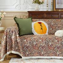 Kvadratinis pledas skandinaviško vėjo vasarai, universalus lovoms, sofai-lovai, dekoratyvinis boho sofos užtiesalas, piknikui su kutais 180x130