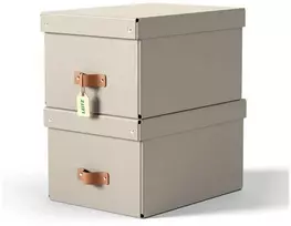 Leitz Puro laikymo dėžė su dangčiu, vidutinė, 17 l, 2 vnt. pakuotėje, Pilkas kartonas, 17 l, 270 mm, 370 mm, 200 mm