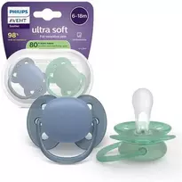 Philips Avent Ultra soft soother, 6-18m, Pilkas/Žalias