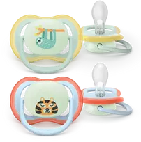 Philips Avent - Ultra air soother, Nighttime, 0-6m, light mėlynas/light žalias