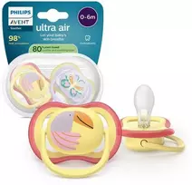 Philips Avent Ultra air tutti, 0–6 kk, 2 kpl, vaaleanvioletti/vaaleankeltainen