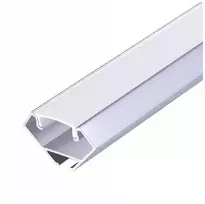 LED kampinis profilis N01, anoduoto sidabro sp., 2m, su dangteliu ir užbaigimais