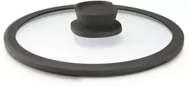 BergHOFF Stone+ 24 cm stiklinis dangtis - integruota garų anga ir nupylimo skylutė, silikoninis kraštas ir vėsi rankena