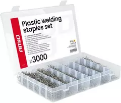 Plastiko suvirinimo segtukų rinkinys, 3000 vnt. AMIO-04743