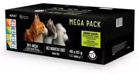 Pet Republic PETREPUBLIC Mega Pack lašiša, vištiena, Tuna, Cod, upėtakis – šlapias kačių maistas – 48x85g