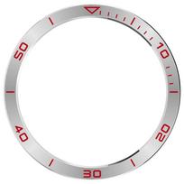 Bezel Ring Case For Garmin Fenix 8 51mm SOLAR Colorful Metal Frame Adhesive Protective Cover For Garmin Fenix 8 47mm SOLAR 47mm sidabras/raudona