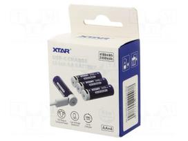 Re-battery: Li-Ion | AA | 1.5V | 2450mAh | Ø14.3x50.3mm | 2A | box | 4pcs.