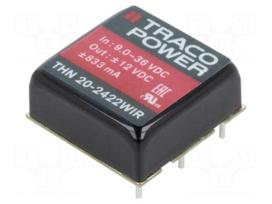 Converter: DC/DC | 20W | Uin: 9÷36VDC | Uout: 12VDC | Uout2: -12VDC | THT