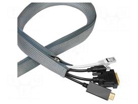 Braid | polyester | grey | L: 1m | multi use | Ø: 20mm