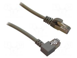 Patch cord | U/UTP | Cat 5e | RJ45 plug,RJ45 left angled plug | Cu