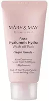 Mary And May MARY & MAY Valomoji kaukė su rožių ir hialurono rūgštimi „Hydra Wash Off Pack“, 30 g