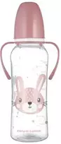 CANPOL 11/845 Standartinis buteliukas su rankenomis 250ml CUTE ANIMALS rožinis