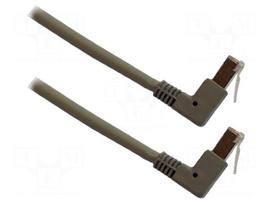 Patch cord | F/UTP | Cat 6 | RJ45 down angled plug,both sides | Cu