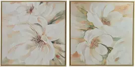 Mondex Since 1986 INGA 2 paveikslų rinkinys 60x60cm baltos gėlės