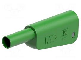 Laboratory connector: 4mm banana | plug | 32A | 1kV | green | soldered
