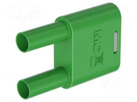 Laboratory connector: 4mm banana | 32A | green | insulated