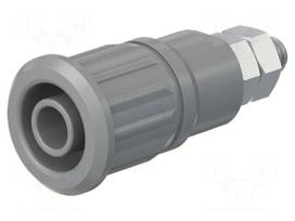 Laboratory connector: 4mm banana | socket | 1kV | 32A | grey