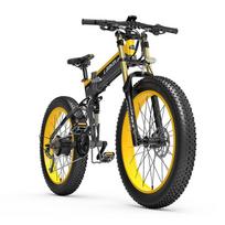 LANKELEISI XT750 Plus 26″ Storapadis Elektrinis Kalnų Dviratis 1000W 48V 14.5Ah geltona