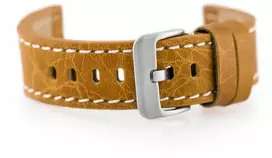 Odinis laikrodžio dirželis „Pacific W48“ – PREMIUM – camel/baltas – 24 mm