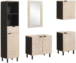 Vonios komplektai su stalčių 5 pcs Baltos skalbimo apdaila