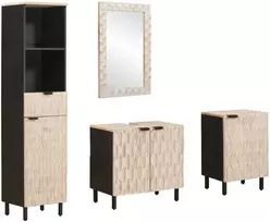 Vonios komplektai su stalčių 4 pcs Baltos skalbimo apdaila