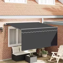 Ištraukiama markizė Dryžuotas Antracitas 300 x 200 cm audinys