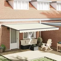 Markizės rėmas Kreminė 450 × 300 cm Poliesteris su PU danga