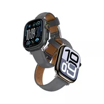 AmazingThing Class Band Leather Strap for Apple Watch 45 / 46 / 49 mm – Gray