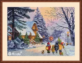Merejka Kalėdinis kryželiu siuvinėjimo rinkinys „Carol of the Bells“ 30x41 cm