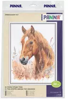Panna Klart PANNA siuvinėjimo rinkinys kryželiu „Stepėje tarp žolių“ 26,5x33 cm