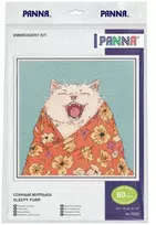Panna Klart PANNA siuvinėjimo kryželiu rinkinys „Mieguistas katinas“ 15x15 PK-7533