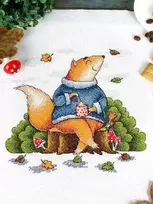 MP Studia Rinkinys siuvinėjimui kryželiu „Rudens poilsis“ 18x19 cm paveikslas