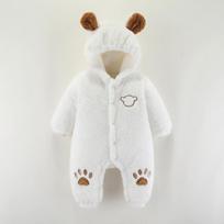 Baby Onesies Jumpsuit Autumn Winter Baby Thicken Keep Warm Romper Infant Toddler Fleece Haley 0-2Years Newborn Hooded Coat 90 balta