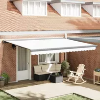 Ištraukiama markizė Balta 4 × 3 m Audinys ir aliuminis