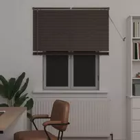Venecijos žaliuzės Tamsiai ruda su raštu 150 x 110 cm 25 mm PVC