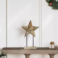 Kalėdų žvaigždė Ruda 31 x 15 x 46 cm Kieto teka medžio