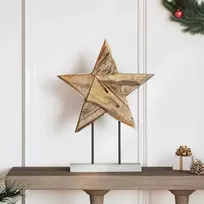 Kalėdų žvaigždė Ruda 43,5 x 13,5 x 59 cm Kieto teka medžio