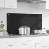 Virtuvės atbraila Juoda 100 x 50 cm grūdintas stiklas