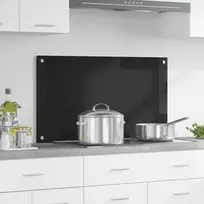 Virtuvės atbraila Juoda 90 x 50 cm grūdintas stiklas