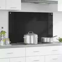 Virtuvės atbraila Juoda 100 x 60 cm grūdintas stiklas
