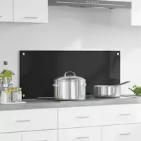 Virtuvės atbraila Juoda 100 x 40 cm grūdintas stiklas